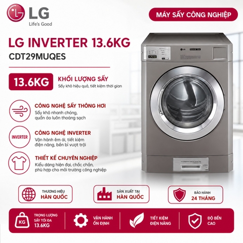 Máy sấy công nghiệp LG Inverter 13.6kg CDT29MUQES
