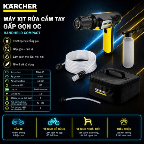 Máy xịt rửa cầm tay gấp gọn OC Handheld Compact