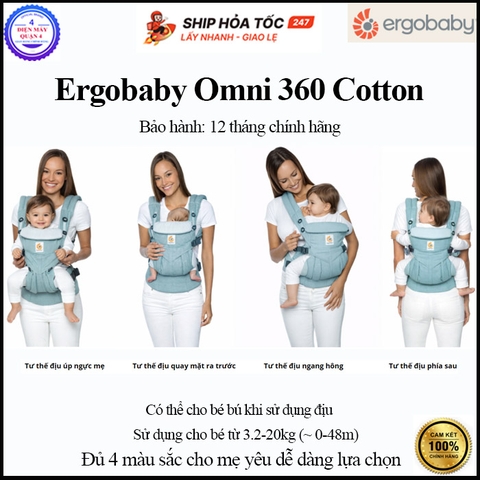 Địu cho bé Ergobaby Omni 360 Cotton - Hàng chính hãng