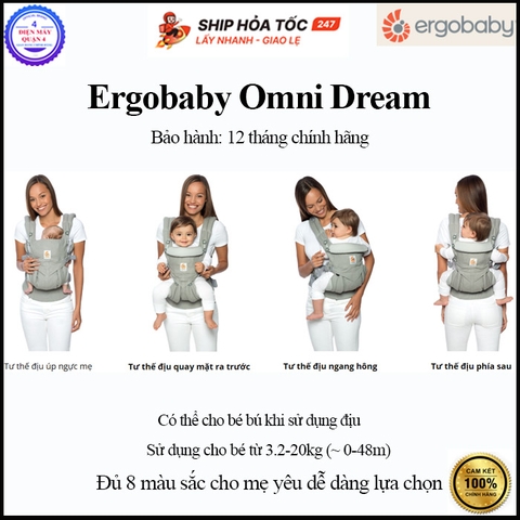 Địu cho bé Ergobaby Omni Dream - Hàng chính hãng