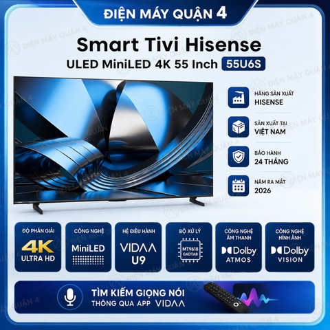 Smart Tivi Hisense ULED MiniLED 4K 55 Inch 55U6S
