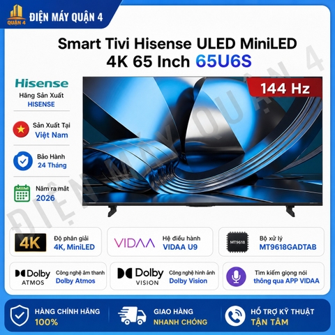 Smart Tivi Hisense ULED MiniLED 4K 65 Inch 65U6S