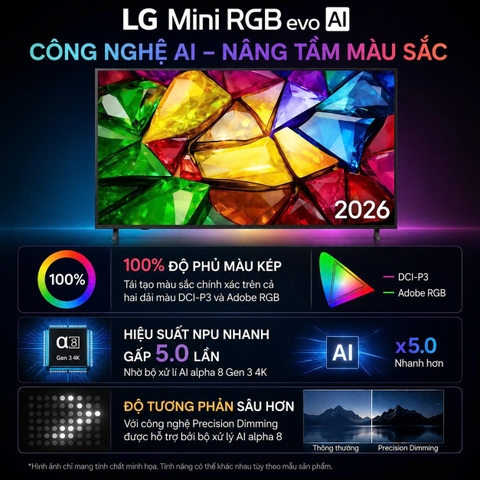 Smart Tivi LG mini RGB evo AI 86 inch 86MRGB86BSA