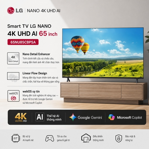Smart TV LG NANO 4K UHD AI 65inch 65NU85CBPSA