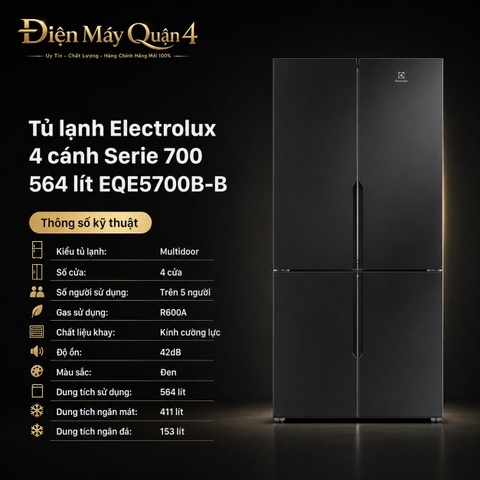 Tủ lạnh Electrolux 4 cánh Serie 700 564 lít EQE5700B-B