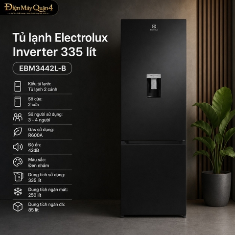 Tủ lạnh Electrolux Inverter 335 lít EBM3442L-B
