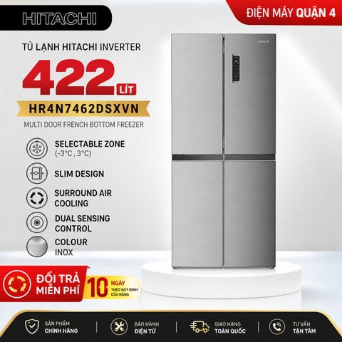 Tủ lạnh Hitachi Inverter 422 lít HR4N7462DSXVN