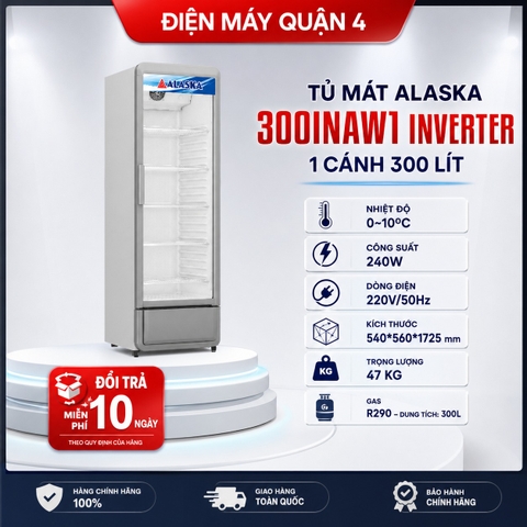 Tủ mát Alaska 300INAW1 Inverter 1 cánh 300 lít