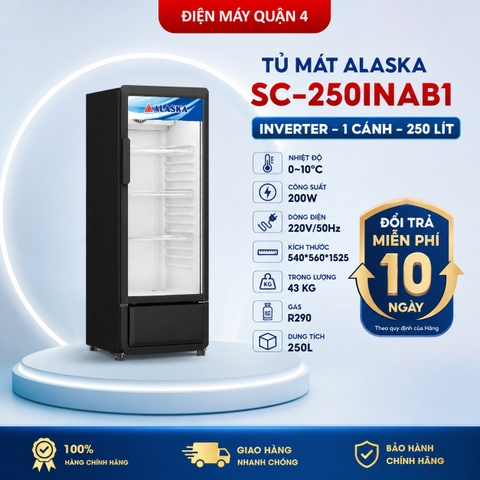 Tủ mát Alaska SC-250INAB1 Inverter 1 cánh 250 lít