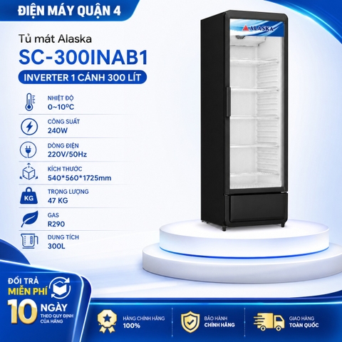 Tủ mát Alaska SC-300INAB1 Inverter 1 cánh 300 lít