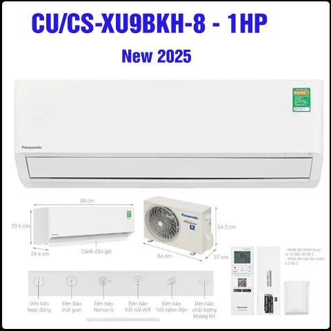 Máy lạnh Panasonic Inverter 1 HP CU/CS-XU9BKH-8