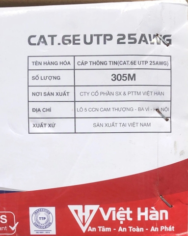 Dây Mạng CABLE CAT6E  UTP-25AWG