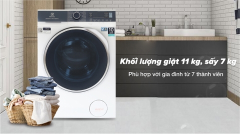 Máy giặt 11kg sấy 7kg Electrolux EWW1142Q7WB 11kg: Đẳng cấp từ thiết kế đến công nghệ và tính năng