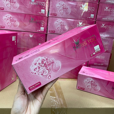 [Thùng 60 Hộp]  Hộp Khăn Giấy lụa Bless You À La Vie 2 lớp, 180 Tờ/Hộp (BiBiSTORE)