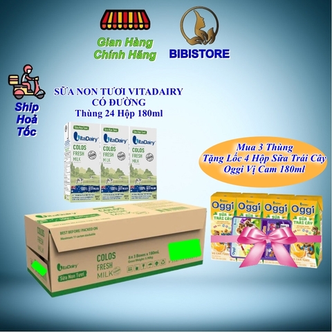 Thùng 24 Hộp 180ml Sữa Non Tươi VitaDairy Colos Fresh Milk - Tasmania Úc