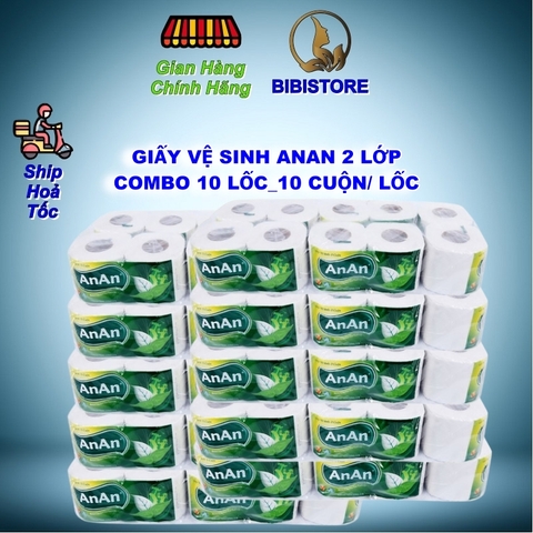 Giấy Vệ Sịnh An An Bathroom Tissue Lốc 10 Cuôn 2 lớp