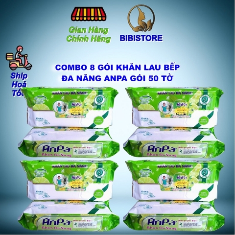 Khăn Ướt Đa Năng Lau Bếp ANPA Gói 50 Tờ