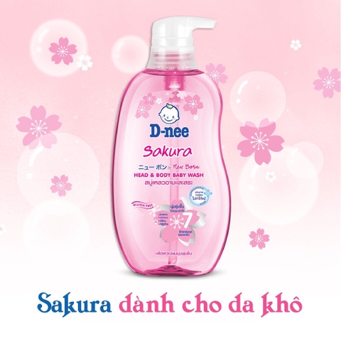(Dnee) Tắm gội toàn thân em bé Baby D-nee_Hồng 380ml