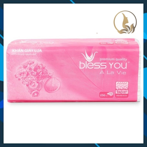 Khăn Giấy Lụa Rút 2 Lớp Bless You Alavie Gói 250 Tờ