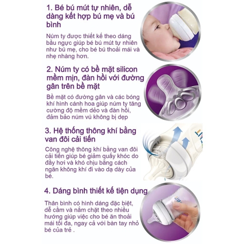 Philips Avent  Bình sữa mô phỏng tự nhiên 125ml - đơn SCF690.13