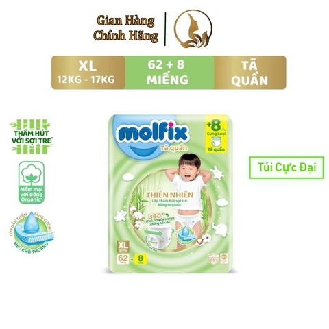 Tã dán Molfix XL (62+2) Super Jumbo