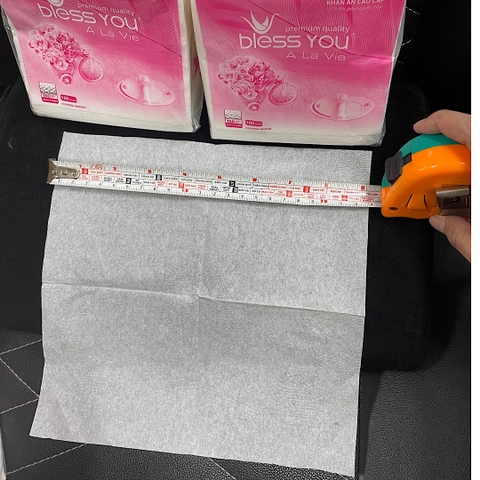 [Thùng 60 Bịch] Khăn Ăn Vuông Nhỏ 12cm x12cm BLESS YOU Bịch 100 Tờ