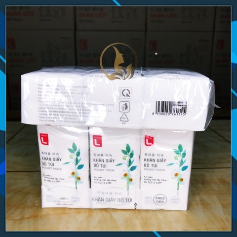 Khăn Giấy Bỏ Túi Choice L Lotte Hàn Quốc Cao Cấp 2 lớp (10 Tờ x 6 Gói) HCM