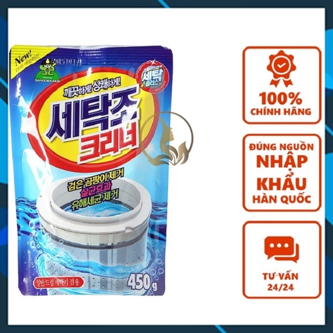 Tẩy Lồng Máy Giặt Dạng Bột Siêu Sạch BLUE Hàn Quốc, 1 Túi/ 450gram