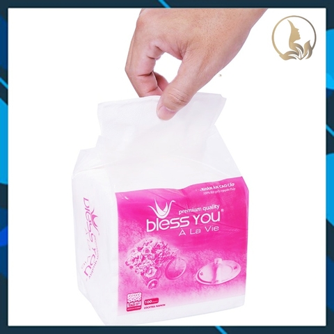 Khăn Giấy Ăn Cao Cấp BLESS YOU 23cm x 23cm, 1 Lốc 100 Tờ (Combo 10 Lốc)