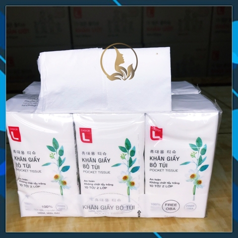 Khăn Giấy Bỏ Túi Choice L Lotte Hàn Quốc Cao Cấp 2 lớp (10 Tờ x 6 Gói) HCM