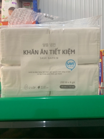 Khăn ăn tiết kiệm Lotte choice L lốc 4 gói