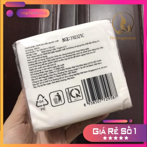 Khăn Ăn Tiết Kiệm Lotte Choice L Lốc 4 Gói x 200 Tờ