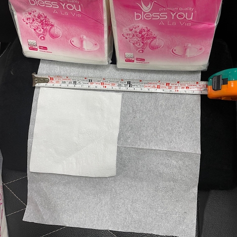 [Thùng 60 Bịch] Khăn Ăn Vuông Nhỏ 12cm x12cm BLESS YOU Bịch 100 Tờ