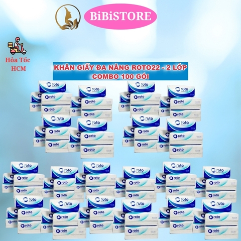Khăn giấy rút đa năng cao cấp 2 lớp Roto22 I Gói 102 tờ I Xanh dương