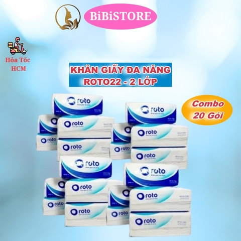 Khăn giấy rút đa năng cao cấp 2 lớp Roto22 I Gói 102 tờ I Xanh dương