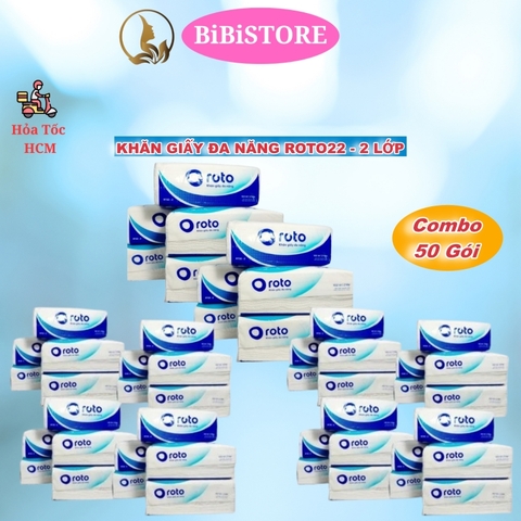 Khăn giấy rút đa năng cao cấp 2 lớp Roto22 I Gói 102 tờ I Xanh dương