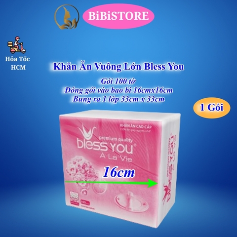 Khăn Ăn BLESS YOU Vuông Lớn 33 Gói 100 tờ