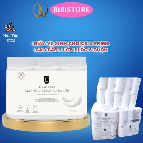 Lốc 6 Cuộn Giấy vệ sinh Choice L Prime cao cấp 3 lớp