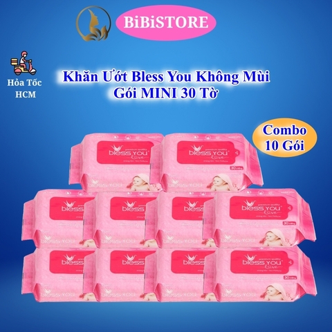Khăn Ướt Bless You Không Mùi_Gói MINI 30 Tờ