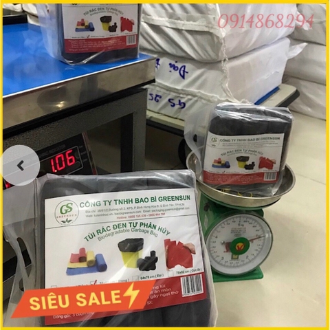 Túi Rác Đen Greensun (Bịch 1 Ký/ 3 cuộn)