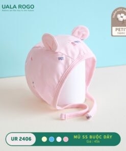 Mũ buộc dây petit - Hồng