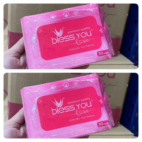 Khăn Ướt Bless You Không Mùi_Gói MINI 30 Tờ