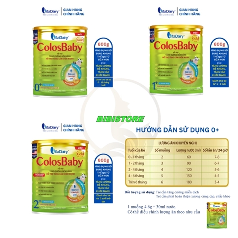 Colosbaby Gold 800g_Vị thanh nhạt (Mới)
