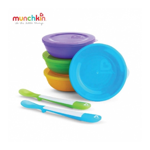 Bộ 4 bát có nắp +2 thìa Munchkin