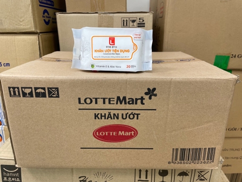 Khăn Ướt Bỏ Túi Hàn Quốc LOTTE Choice L Gói 20 Miếng