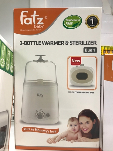 Máy hâm sữa 2 bình cổ rộng thế hệ mới Fatzbaby-FB3012SL