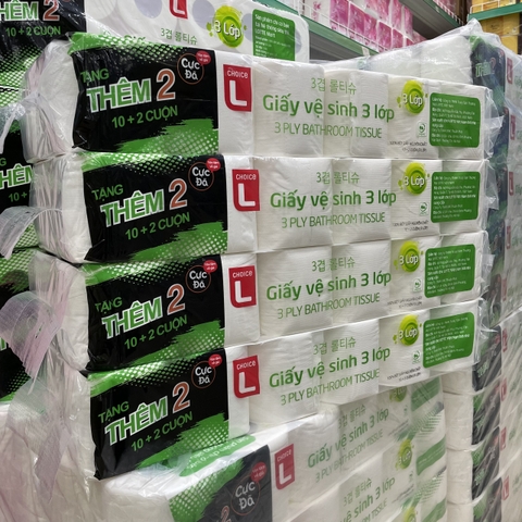 Lốc 12 Cuộn Giấy Vệ Sinh 3 Lớp Lotte Choice L