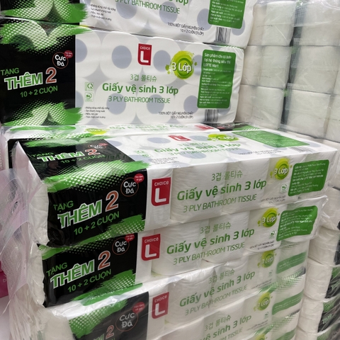 Lốc 12 Cuộn Giấy Vệ Sinh 3 Lớp Lotte Choice L