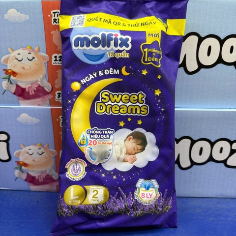Tã quần ban đêm cho bé Molfix Sweet Dreams Jumbo