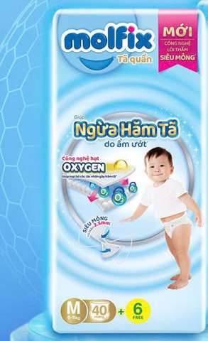 Bỉm Molfix Quần OXYGEN giúp ngừa hăm